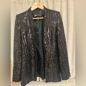 Zara Shimmering Black Sequin Blazer